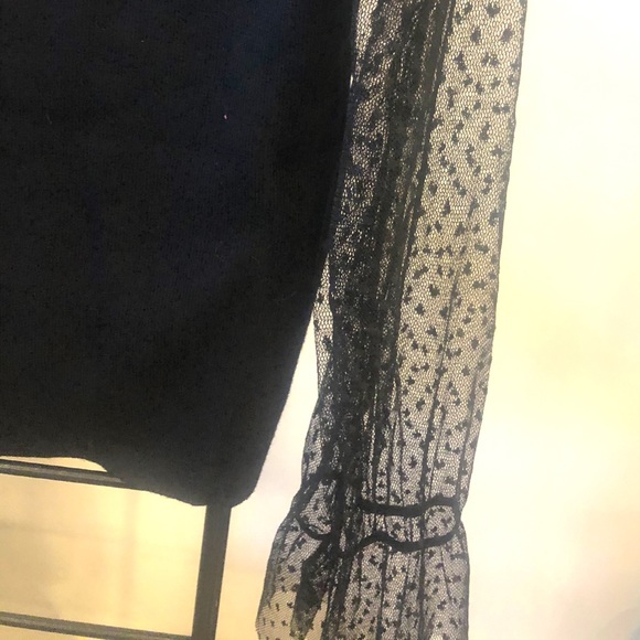 Vivid Mesh Long Sleeve Black Sweater - Picture 6 of 11